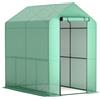 Outsunny Serra da giardino in PE ripiano 2 livelli, serra da balcone, telo rinforzato 140 g/m², telaio in acciaio, 186x120x190cm, verde | Aosom Italy