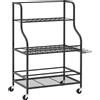 Outsunny Porta Attrezzi da Giardino a 3 Livelli, Organizzatore con Ganci Resistenti fino a 40 kg, Supporto per Attrezzi da Esterno, 77x40x97 cm, Nero | Aosom Italy