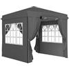 Outsunny Gazebo pop-up 2,5 x 2,5 m con pareti laterali e borsa da trasporto, gazebo da giardino regolabile in altezza UPF50+, Grigio scuro | Aosom Italy