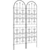 Outsunny Set da 2 Supporti per Piante Rampicanti, Traliccio da Giardino, per Verdure, Viti, Fiori, in Metallo, 50 x 180 cm, Nero | Aosom Italy