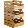 Outsunny Supporto con Cestelli per Frutta in Legno di Pino a 3 Ripiani Rimovibili, per Frutta e Verdura, 37,5x27x60 cm, Naturale | Aosom Italy