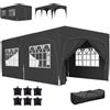 Outsunny Gazebo pieghevole 3 x 6m Pop Up, UPF50+ Altezza regolabile, con sacca di trasporto e sacchi di sabbia, grigio scuro | Aosom Italy