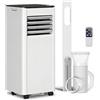 HOMCOM Condizionatore Portatile 7000 BTU con Raffreddamento e Deumidificatore, Ventilatore e Modalità Notturna, Bianco e Nero | Aosom Italy