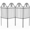Outsunny Set di 4 Recinzioni da Giardino Metalliche 125x57 cm con Design Ad Arco Resistenti Facili da Installare per Patio Prato Nero | Aosom Italy