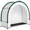 Outsunny Serra da giardino pieghevole e portatile, piccola serra da balcone in telo PE con porta con zip, 200 x 80 x 164 cm, Verde | Aosom Italy