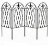 Outsunny Set di 4 Recinzioni Metalliche da Giardino 125x56 cm con Design Arcuato Resistenti Facili da Installare per Patio Prato Nero | Aosom Italy