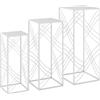 Outsunny Set da 3 portavaso, altezza 50/60/70 cm, portafiori impilabile in metallo, Bianco | Aosom Italy