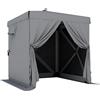 Outsunny Gazebo 1,85x1,85m Impermeabile Resistente Invernale Pop-up Pieghevole con 4 Pannelli Laterali in Mesh, UV 30+ | Aosom Italy