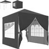 Outsunny Gazebo da giardino 2,5 x 2,5 m pop-up gazebo pieghevole regolabile in altezza protezione UPF50+ montaggio facile grigio scuro | Aosom Italy