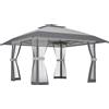 Outsunny Gazebo da giardino 4 x 4 m pop up gazebo pieghevole altezza regolabile protezione UV30+ montaggio facile grigio | Aosom Italy