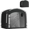 Outsunny Tenda per biciclette riparo portatile per 3-4 bici con 2 tasche laterali 220 x 150 x 195 cm nero | Aosom Italy