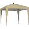 Outsunny Gazebo da giardino 3 x 3 m con illuminazione pop-up tenda pieghevole regolabile in altezza telecomando sacca da trasporto crema | Aosom Italy