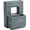 Outsunny Fontana 2 livelli Fontana da giardino con illuminazione LED Vaso per piante Pompa Effetto pietra, Regolabile 45 x 31,5 x 58,5 cm | Aosom Italy
