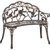 Outsunny Panchina da giardino 2 posti in metallo, panchina in stile retrò, panchina da parco con motivo floreale 100 x 54 x 78 cm, Bronzo | Aosom Italy
