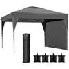 Outsunny Gazebo tenda da giardino pieghevole con parete laterale rimovibile + borsa da trasporto acciaio tessuto Oxford | Aosom Italy