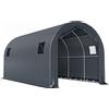 Outsunny Garage Esterno per Auto 3x6 m Impermeabile con Telo PE Resistente Struttura in Metallo Galvanizzato UPF 30+ Grigio Scuro | Aosom Italy