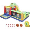 AIYAPLAY Castello Gonfiabile Acquatico con Soffiatore 550W 9 in 1 con Scivolo Trampolino Arrampicata 2 Piscine Canestro Colonna da Boxe | Aosom Italy