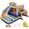 AIYAPLAY Castello Gonfiabile Acquatico 8 in 1 con Soffiatore 550W Scivolo Trampolino Arrampicata Piscina Porta Canestro Lancio | Aosom Italy