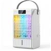 HOMCOM Ventilatore da Scrivania con Luce RGB Nebulizzatore e Umidificatore con 4 Velocità Serbatoio d'Acqua da 1,5L Bianco | Aosom Italy