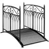 Outsunny Ponte da giardino in metallo 135,5 cm Ponte per laghetto con parapetti di sicurezza Look antico Resistente alla ruggine Montaggio semplice | Aosom Italy
