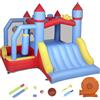 AIYAPLAY Castello Gonfiabile per Bambini con Soffiatore Scivolo Trampolino Piscina Colonna da Boxe e Canestro 277x270x215 cm | Aosom Italy