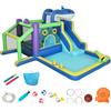 AIYAPLAY Gonfiabile Tema Squali con Scivolo, Piscina/Piscina Palline per Divertimento Bambini all'Aperto | Aosom Italy