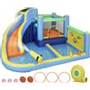 AIYAPLAY Castello gonfiabile con soffiatore 9 in 1, parco acquatico, scivolo, trampolino, piscina di palline, oxford, multicolore | Aosom Italy