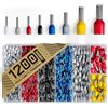 BAURIX ® Puntalini Elettrici Set 1200 Pezzi - Assortimento Capicorda Elettrici ordinati secondo le norme DIN - [0,5-10 mm²] - Crimpatrice Puntalini Set - Terminali a Crimpare - Puntalini