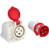 Walfront Connettore a Spina Industriale a 4 Pin Trifase Connettore a Presa Circolare Industriale Isolato Impermeabile Shell Power 380V-415V 16A