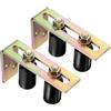 QUARKZMAN 2 Set Guide Roller Cancello Regolabile, 2.4 Cancello Scorrevole Rullo in Nylon con Staffa a Forma di L, Supporto per Guida Rullo Cancello Scorrevole Nero