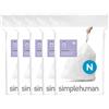 simplehuman Code N 100 sacchetti per rifiuti con coulisse, confezione da 100 pezzi, 45-50 litri, bianco