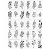 Anseom 30 Fogli Tatuaggi Temporanei Tatuaggi Finti 3D Rosa Fiore Sexy Tatuaggi Temporanei Impermeabili Nero Tatuaggi Finti Adesivi Donna Body Art Tattoo Stickers per Donne e Ragazze