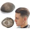 Mprosthesis FPM Toupee Parti di capelli 25x20 cm Toupee in capelli umani Sistema di sostituzione per gli uomini parrucca patch unità impianto (#4 marrone chiaro)