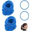 Fadbudss 100 elastici per capelli, sottili da 2 mm, senza cuciture, per capelli fini, resistenti, piccoli, senza metallo, delicati senza danni, senza strappi, per donne, ragazze e bambini (blu 02)
