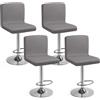 Eozakavod Coprisedie da Bar con Schienale Set di 4 Facile da Pulire Fodere per Sedia Elastiche per Rinnovare e Proteggere Sedie da Cucina, Bar, Giardino‌ (Grigio, Set di 4)