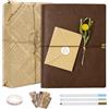 Vienrose Album Fotografico Scrapbooking Kit Fai da Te, con Copertina in Similpelle, 50 Fogli, 100 Pagine, Carta Kraft, Set di Accessori Vintage per Notebook per Matrimoni, Anniversari (Marrone)