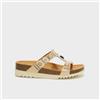 Scholl - Sandali Bogotà Wedge Dorato Bianco Numero 36 Confezione 1 Paio