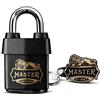 Master Lock 1921EURDCC Lucchetto resistente da esterno, con logo 100 anni stampato, nero, 97 x 54 x 32 mm