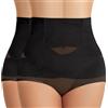 Niwicee Guaina Contenitiva Donna Mutanda Contenitiva Pancia Piatta Vita Alta Intimo Contenitivo Modellante Mutande Modellanti Donna Senza Cuciture-Nero*2-M