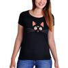 Elbenwald T-shirt Sailor Moon con motivo Luna per donna, cotone nero, luna, XL