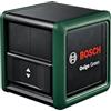 Bosch livella laser a croce Quigo Green con morsetto snodabile MM 2 (laser verde per una migliore visibilità, involucro in plastica riciclata, in cartone)