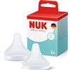 NUK Perfect Match Tettarelle per Biberon | 6+ Mesi | Tettarelle Anticolica per Biberon | Silicone | Controllo del Flusso | Confezione da 2
