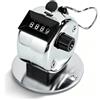 Tomotato Contatore Manuale Clicker, Acciaio Inossidabile Contatore Meccanico a 4 Cifre, Base Rimovibile, per Conteggio, Lavoro a Maglia, Allenamento, Golf, Giro, Pesca