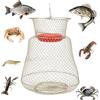 Tomotato 1 pezzo Rete da Pesca con Trappola per Granchi, Gabbia per Pesca Pieghevo Portatile Rotondo in Acciaio, Letrappola per Granchi, Maniglia Robusto Trappola per la Pesca Gabbia per Reti da Pesca(33 cm)