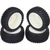 Tomotato Set 4 Pezzi Pneumatici RC 1/10, Ruote in Gomma per Auto da Corsa e Buggy Telecomandati, Mozzi Ruota ad Alta Resistenza, Sostituzione Professionale per Modellismo, Grip Ottimale, Nero