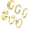 ADRAMATA 6 Pz 14 K Gold Filled Anelli da Piede per Donna Cuore del Fiore Aprire Toe Anelli Pollice Regolabile Anelli Oro Toe Anelli Set Spiaggia di Estate del Piede Gioielli