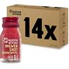 Kloster Kitchen Ginger Shot Melograno 1Shot - Confezione da 14 bottigliette di melograno organico di 30 ml, 14 shot con pezzi di zenzero vero e proprio in bottigliette di vetro, vegano