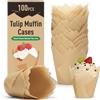 Alyvisun 100 Pirottini per Muffin Carta Antigrasso, Pirottini Muffin e Cupcake, Forme Muffin in Carta Non Adesiva per Casa Feste e Pasticcerie
