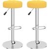 vidaXL Sgabello da bar 2 pezzi in tessuto giallo senape