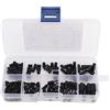 Walfront 180 Pz Viti Standoff Viti M2 Viti a Testa Esagonale Vite in Nylon Dado Esagonale Maschio Femmina Distanziatori Viti Set Assortimento Kit Con Scatola di Immagazzinaggio Nero